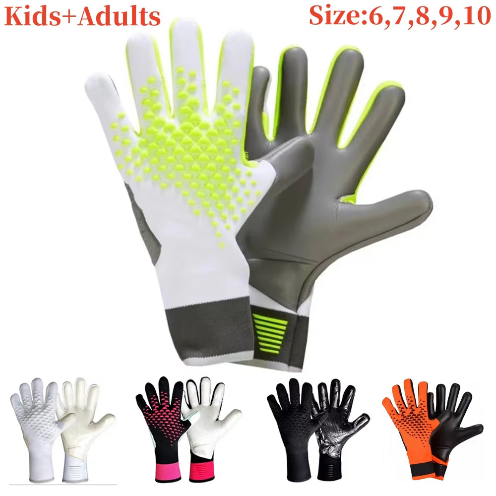 Adults Goalkeeper Gloves Goalie Gloves Thicken Latex Football Soccer Anti-Slip Protection Soccer Children Man Goalie Gloves